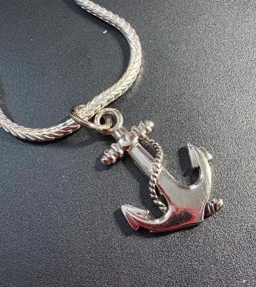 Silver Anchor Pendant Necklace